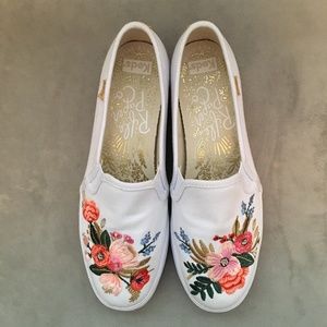 Keds x Rifle Paper Co. White Slip-on Sneaker
